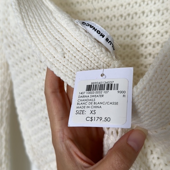 Club Monaco -Darina Knit Low Back Sweater-Cream - Picture 6 of 8